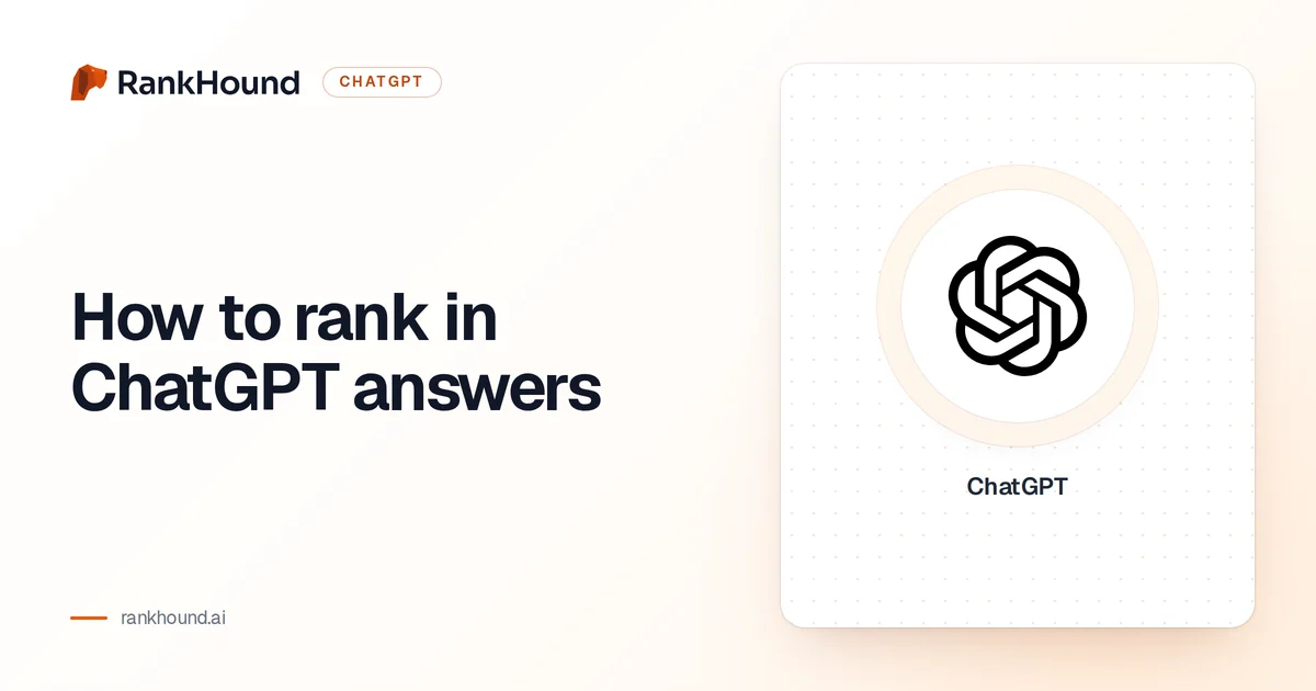 How to rank in ChatGPT answers, set beside the ChatGPT logo